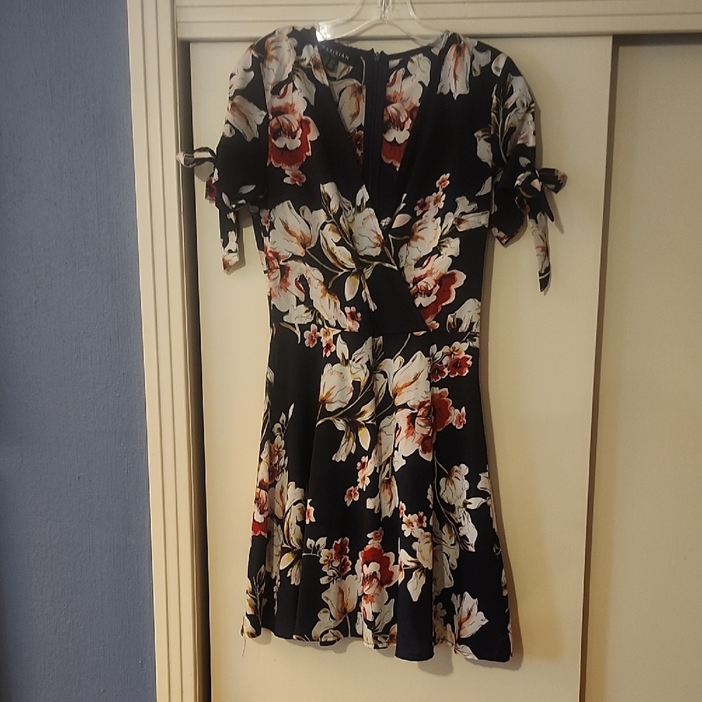 Parisian Works Black Floral Mini Dress